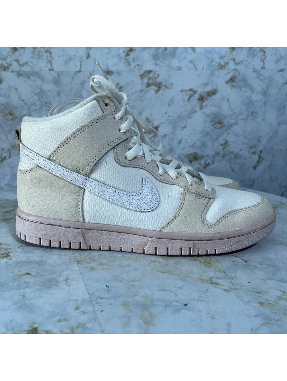 Nike Dunk High Retro Premium Men's Size 9 Shoes White Pink Athletic Sneakers